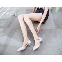 5cm White Thin-heeled Pointed Sandals Low-heeled Large-sized Sandals Female Fore