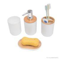 【hot】♗  Accessories Set Dispenser Resin and Wood Dish Toothbrush Holder Tumbler Bottle Cup