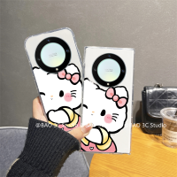 ร้อนสำหรับ เคส Honor X9b X6a X5 Plus 4G 5G Huawei Nova 11 Pro 11i 10 Pro SE 9 SE เคส การ์ตูนน่ารักใหม่ Hello Kitty Bear Case นิ่มกันหล่นสำหรับเคสมือถือโปร่งแสง2023