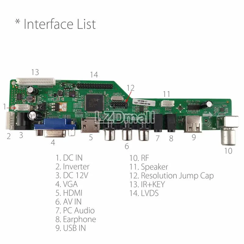 1set No Need Firmware T.HD8503.03C Driver Board + 7Key Button Board + 2ch 8bit 51pins FI-RE51P LVDS Cable, Free Program Universal LCD Controller Board ...