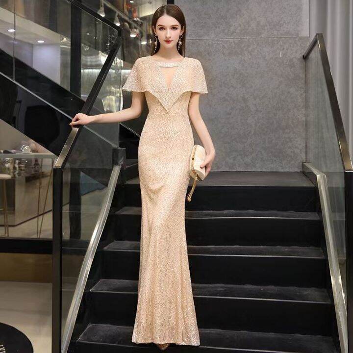 2022 New Women s Long Evening Dresses Gown For Debut 18 Years Old White 