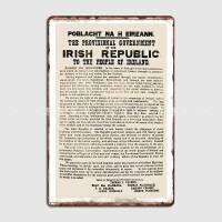 1916ประกาศของป้ายโลหะสาธารณรัฐไอริชส่วนบุคคลเที่ยวกลางคืนบ้านโล่ดีบุก0707โปสเตอร์สำหรับเซ็น