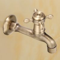 Antique Brass Faucet Tap Mayitr Wall Mounted Decorative Kitchen Bathroom Single Faucet Plumbing Valves