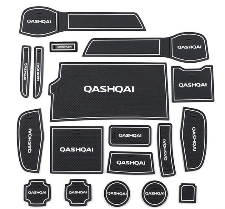 2023ใหม่-แผ่นแผ่นรองแก้วประตูภายในรถยนต์กันลื่นสำหรับ-nissan-qashqai-j11-2019-2022-17ชิ้น-ล็อตอุปกรณ์เสริมรถยนต์