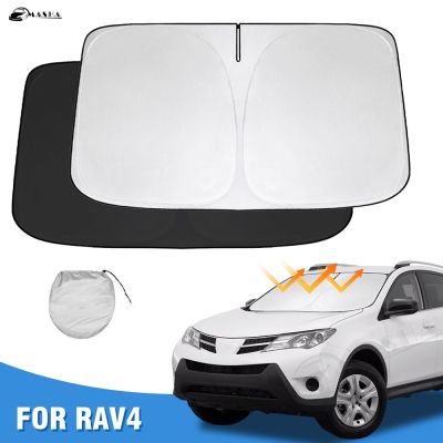 ที่บังแดดกระจกหน้ารถสำหรับโตโยต้า RAV4 2019 2020-2023ม่านหน้าต่างรถยนต์ฝาครอบกระบังแสงพับเก็บได้ Bs รังสียูวีรักษาเก็บความเย็นในรถยนต์ของคุณ