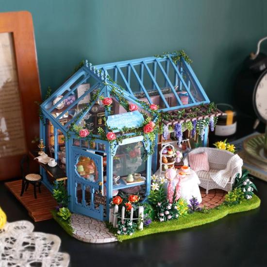 Mô hình nhà búp bê lắp ghép diy garden tea house a068 diydollhouse - ảnh sản phẩm 1