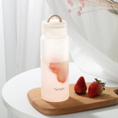 【jw】◈  Frosted Matte Glass Bottle 420ml BPA Waterbottle Juice Cup Office Gifts