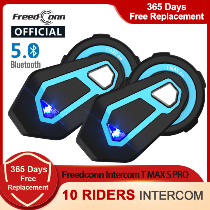 freedconn-t-max-pro-motorcycle-helmet-bluetooth-intercom-headset-wireless-6-riders-bt-5-0-1200m-fm-motor-interphone-communicator