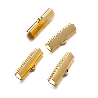 【CW】 20Pcs 6.5-25mm Crimp End Beads Buckle Tips Clasp Cord Flat Cover Clasps Connectors Jewelry Making