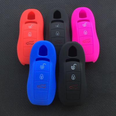 dfthrghd Car Key Fob Holder Cover Case For Porsche Cayenne 911 996 Panamera Macan silicone Car Protection Shell Auto Accessories Styling