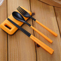 New Folding Travel Dinnerware Set Tableware Cutlery Fork Chopsticks Set For Kids Bento Lunch Box Accessories JAN88 Flatware Sets