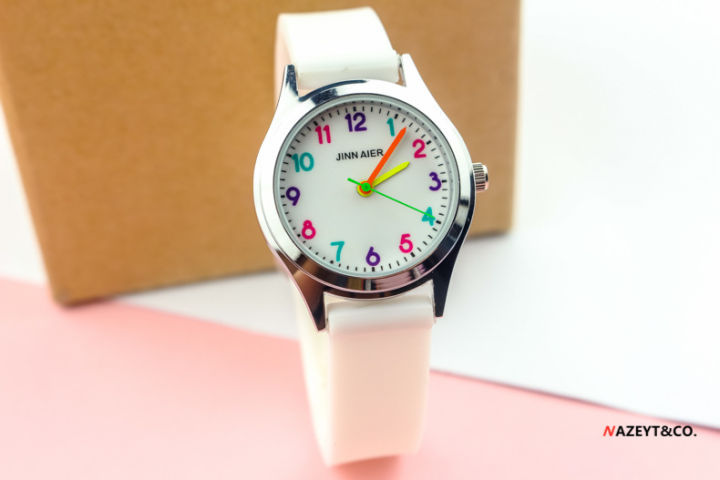 นาฬิกาควอทซ์ดิจิตอลสำหรับเด็กสีลูกอม0000ซิลิโคนบางหลากสี