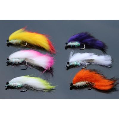 Tigofly 6 pcslot 6 colors assorted Zonker Streamers Trout Fly Fishing Flies Lures Fly Set-Size #2