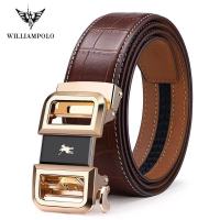 Men Belt Genuine Leather Automatic Buckle Luxury Brand Male Belts Strap Original Natural Cowskin Belts 19540-42P