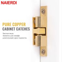 ❡○❀ NAIERDI 2PCS Pure Copper Cabinet Catches Adjustable Double Ball Cabinet Closet Latch Clip Door Catches Furniture Fittings