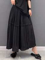 XITAO Skirt Black Women Fashion Loose Pkleated Skirt