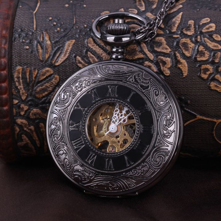 นาฬิกาพกกลแกะสลักพิมพ์โรมันขนาดใหญ่หลายสไตล์-ย้อนยุคกระเป๋านาฬิกา-8947