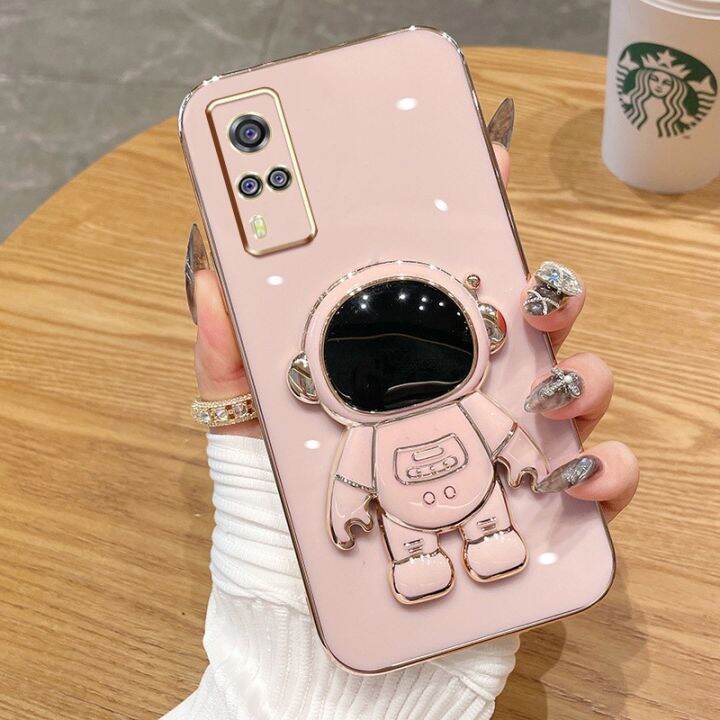 เคสนิ่มเคลือบ6d-vivo-y51-y31-2020-y31-y53s-y51a-2021เคส4g-ซิลิโคน-tpu-เคสโทรศัพท์ขาตั้งนักบินอวกาศ