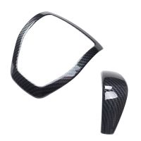 Carbon Fiber Steering Wheel Frame Decorator Horn Trim &amp; Gear Shift Cover Car Accessories for Ford Ranger Everest 2015+