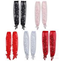 ❀┅☋ Fashion Long Sheer Tulle Gloves Ultra Thin Stretchy Fingerless Mittens Mesh Elbow Wedding Bride Gloves Halloween Accessory