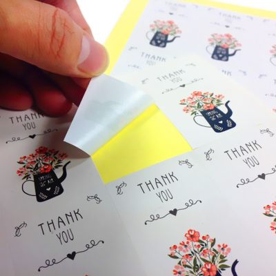 600pcs THANK YOU Vase Pattern White Sealing Sticker Scrapbooking Labels Gift Packaging free shipping Stickers Labels