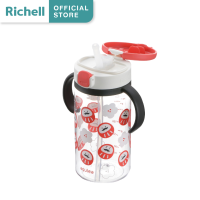 Richell [Limited Edition] NEW AQ แก้วหลอดดูดกันสำลัก ลายตุ๊กตาดารุมะ ขนาด 320 ml.