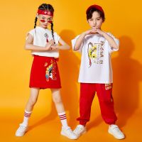 [COD] Childrens Day performance Chinese style girls cheerleading dance boys sportswear summer