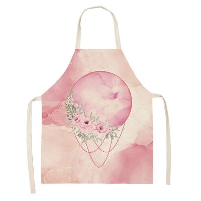 1 Pcs Moon Kitchen Aprons for Women Cotton Linen Bibs Household Cleaning Pinafore Home Cooking Apron 66x47cm
