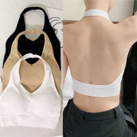 【CW】 Halter Neck Backless Sport s For Women Female Underwear Seamless Without Frame lette Wireless lette Unwired