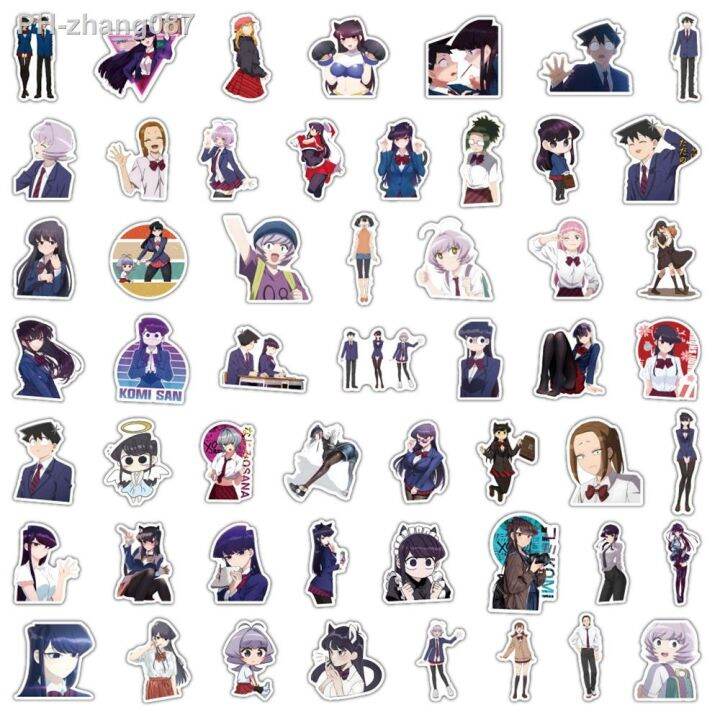 10-30-50pcs-anime-komi-cant-communicate-stickers-graffiti-decals-kids-toy-diy-phone-laptop-lugggage-fridge-kawaii-girl-sticker