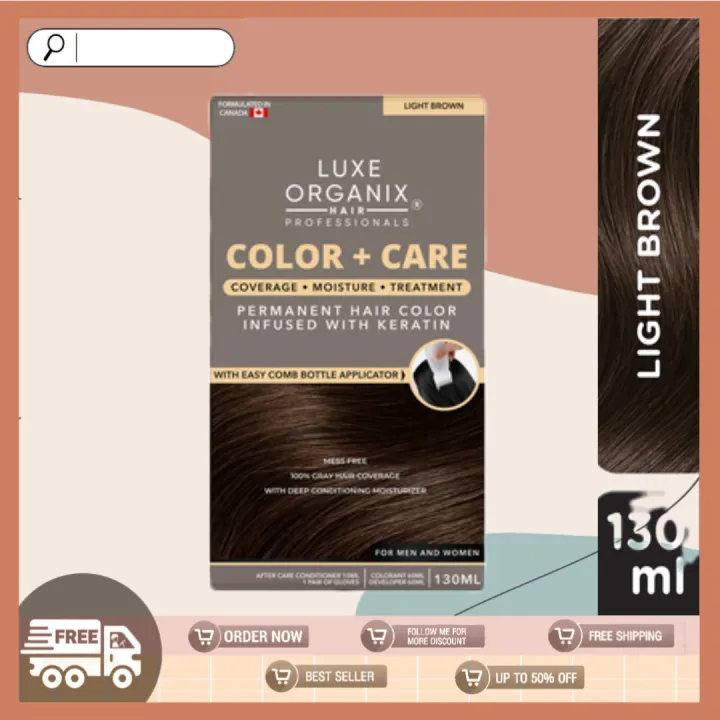 LUXE ORGANIX Luxe Organix Keratin Hair Color + Care Light Brown 130ml