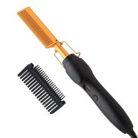 [Hot On Sale] Electric Hot Comb Hair Straightener Flat Iron Heat Pressing Comb Portable Anti-Scald Wigs Beard Hair Straightening Press Comb