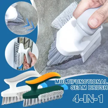 Kitchen Bathroom Countertop Ground Window Silicone Multi-functional  Cleaning Brush Crevice Brush Scraper Brush Three-in-one Cleaning Brush-blue