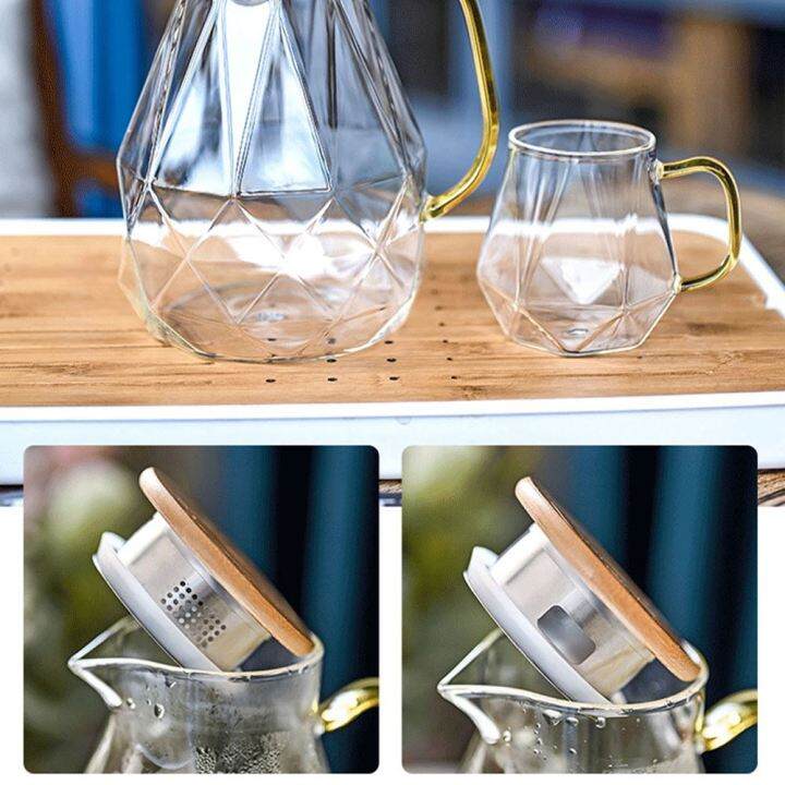 1-8l-cold-water-jug-350ml-water-cup-mug-diamond-texture-glass-teapot-transparent-coffee-pot-home-heat-resistant-teapot-drinkware