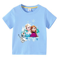 Frozenoanna Elsas Lesure Tops Lesure BaBy Kid S Tshirt With Light Boys Girls 100% Cotton Summer Short-Sleeved