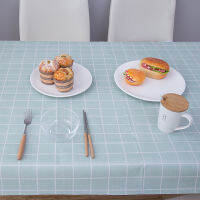 Simple style four-color plaid tablecloth oil-proof and wash-free PVC coffee table tablecloth