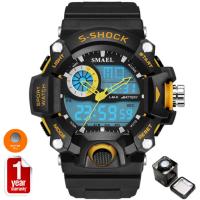 SMAEL นาฬิกาข้อมือผู้ชาย Sport Digital LED &amp; Analog รุ่น SM1385 (Black/Yellow)