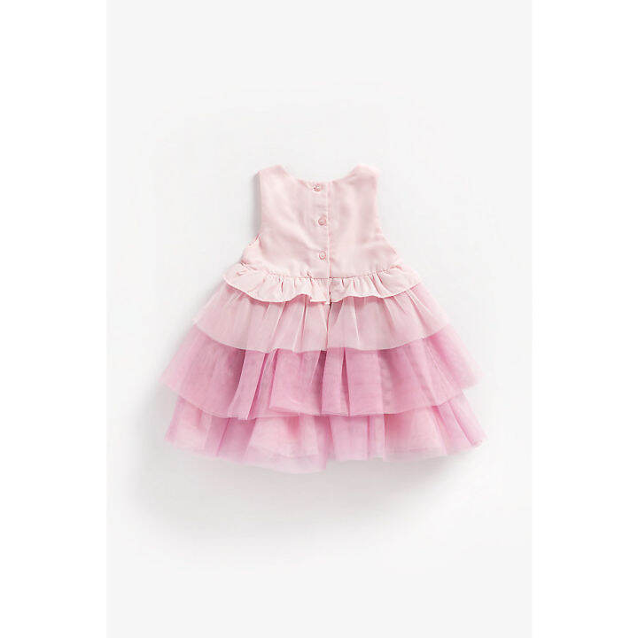 ชุดเดรสเด็กผู้หญิง-mothercare-ombre-pink-tulle-dress-with-corsage-flowers-zc784