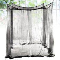 European Style 4 Corner Post Bed Canopy Mosquito Net Full Netting Bedding 190x210x240cm (Black)