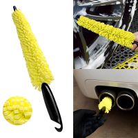 Car Wheel Tire Cleaning Brush Tool Portable Microfiber Wheel Tire Rim Brush Plastic Handle Car Cleaning Tools Auto Accessories