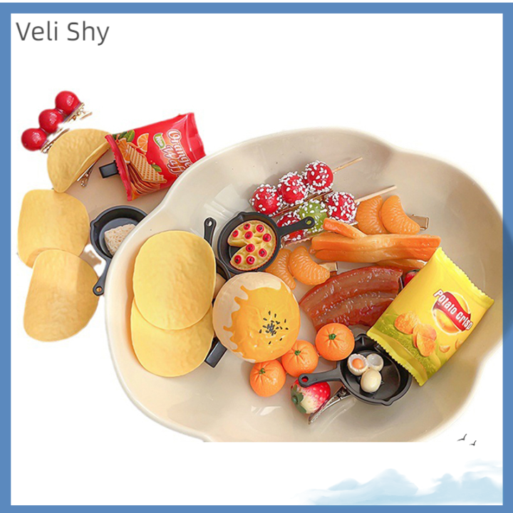 veli-shy-กิ๊บติดผมน่ารักเครื่องประดับผมกิ๊ฟติดผมอาหารจำลองมันฝรั่งทอดชิปคลิปด้านข้างสำหรับเด็กผู้หญิงกิ๊บหนีบผมขวดน้ำแสนตลก