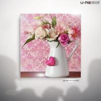 U-RO DECOR รุ่น ROSE PITCHER ภาพพิมพ์เหยือกกุหลาบ 70 x 70 ซม.