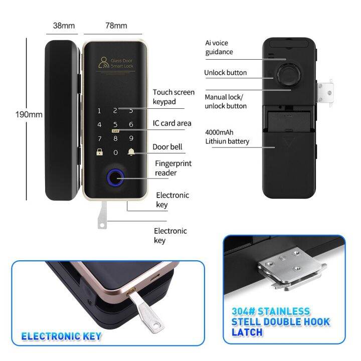 การจัดการแอปพลิเคชั่นแบบดึงขึ้นรูปด้วยระบบ-rfid-แบบไม่ใช้ลายนิ้วมือดิจิตอลไร้กุญแจล็อคอัจฉริยะประตูกระจกเคสมือถืออะลูมิเนียม