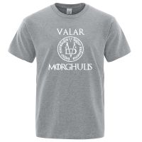 Mens Tshirt A Song Of Ice And Fire T Shirt Valar Morghulis Printed Shirts Men Tee Gildan