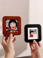 [Fast delivery]High-end Square solid wood small photo frame wedding photo custom printing 2-inch baby and children ID photo 3-inch mini table