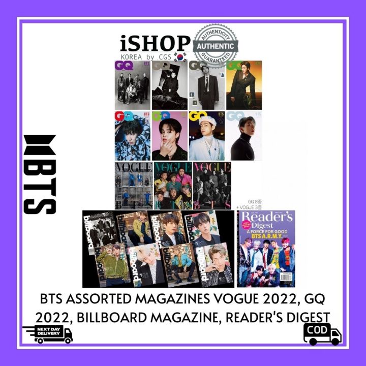 Bts Assorted Magazines Vogue 2022 Gq 2022 Billboard Magazine Reader'S  Digest | Lazada Ph