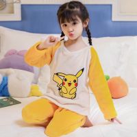 Pikachu Doraemon Pooh Spidermans เสื้อผ้าเด็กแม่-ชุดนอนลูกสาวฤดูใบไม้ร่วงและฤดูหนาวปะการังขนแกะเด็กชายอบอุ่นเด็กร่างใหญ่เด็กหญิง Facecloth 2021 0000ใหม่