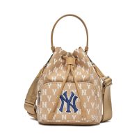 ?Best Seller? MLB กระเป๋าทรงบัคเก็ต MONOGRAM 3ABMS012N 50BGD DARK BEIGE  NEW YORK YANKEES ลิขสิทธิ์แท้?