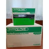 ยกลัง10 กล่อง   ถุงมือยาง Pure Glove Latex ถุงมือแพทย์ ชนิดมีแป้ง เหนียวไม่ขาดง่าย ผิวเรียบ สีขาวนวล