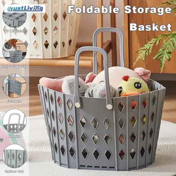 Laundry Bag Storage Basket Foldable Metal Frame Toy Bakul Dobi